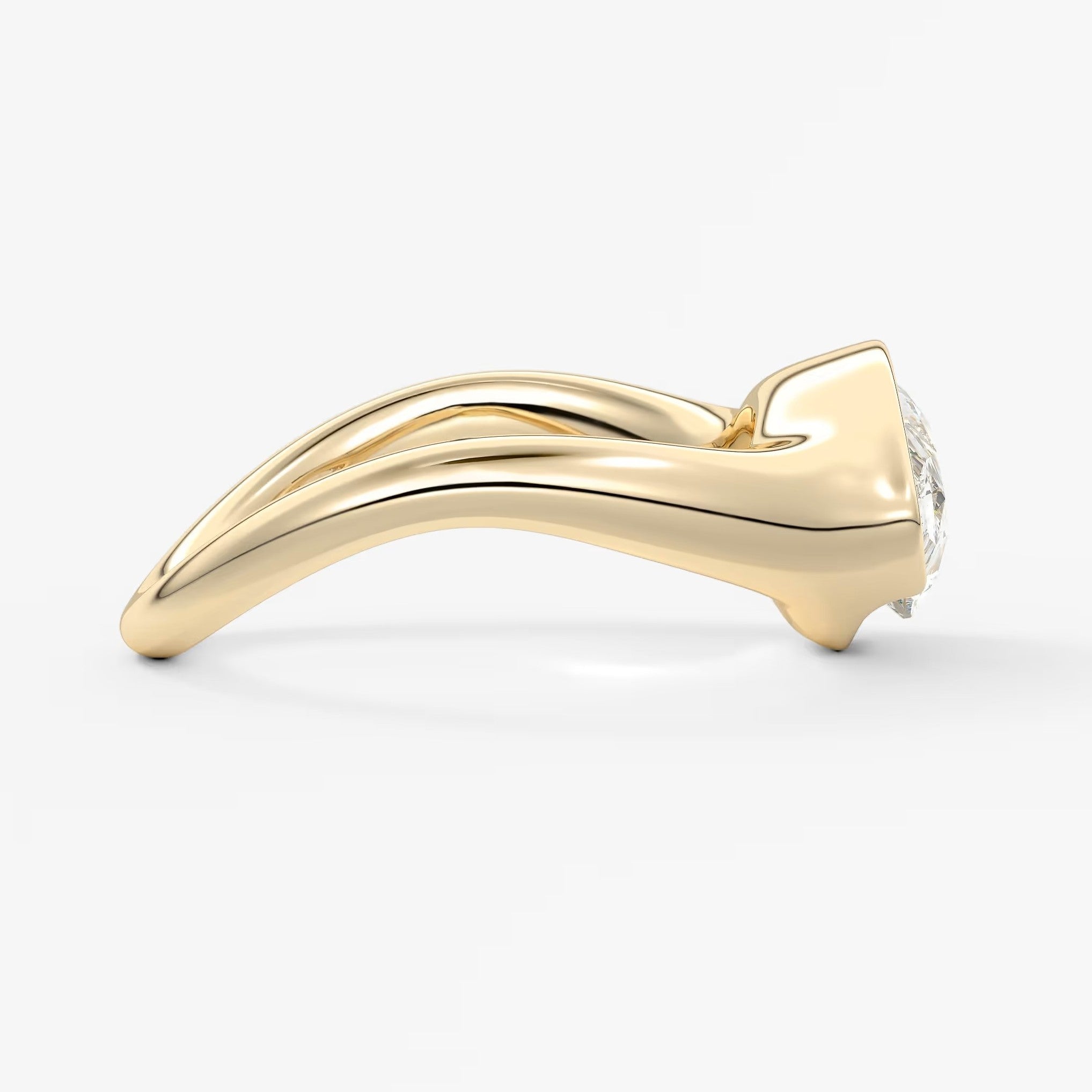 Lyra – east-west half bezel pear engagement ring