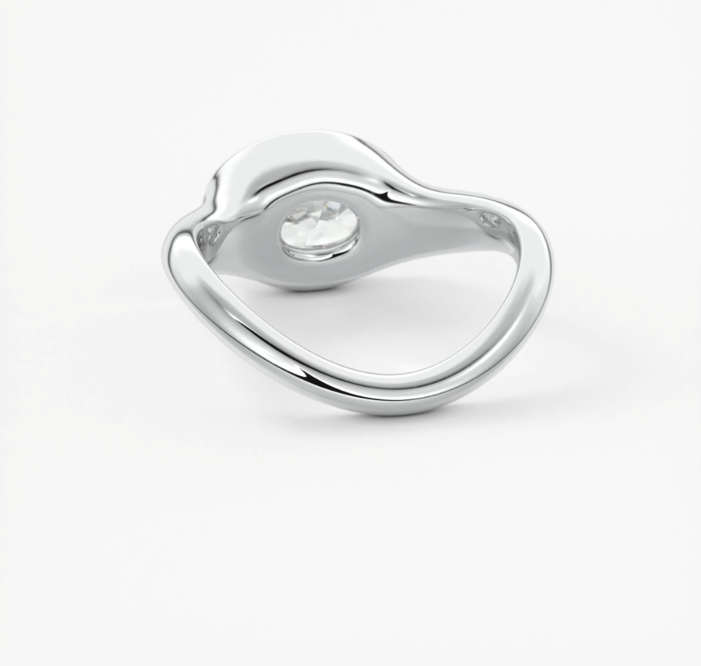 Lyra – east-west half bezel engagement ring