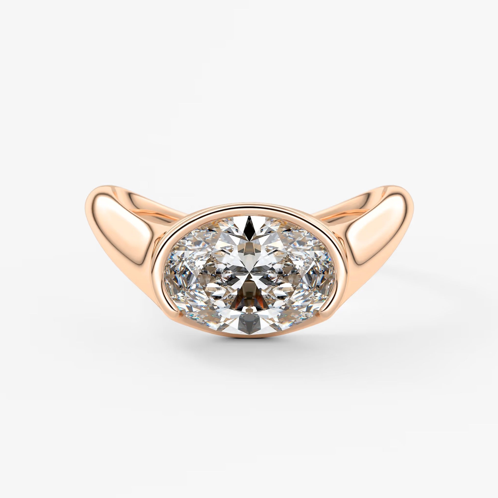 Lyra – east-west half bezel engagement ring
