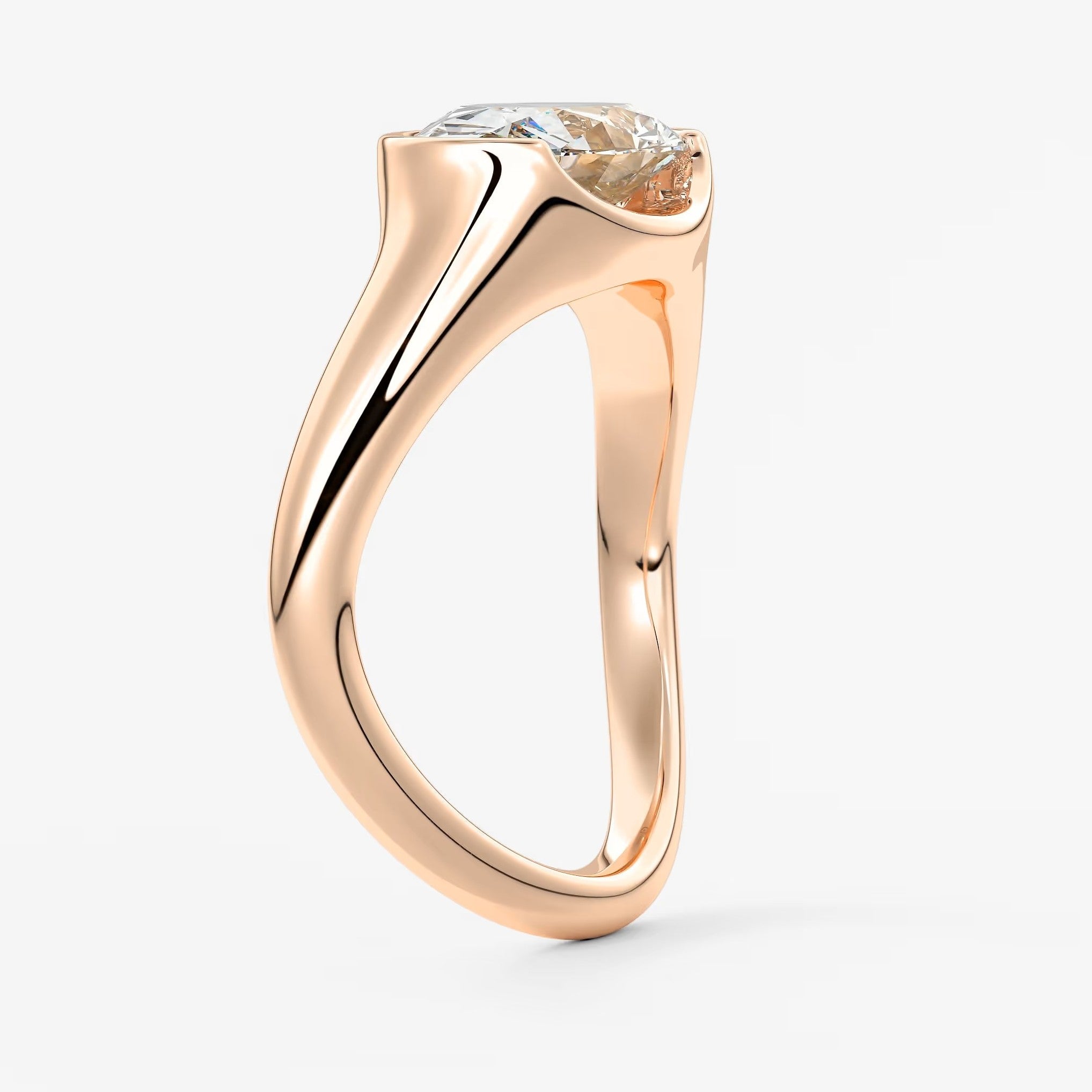 Lyra – east-west half bezel engagement ring