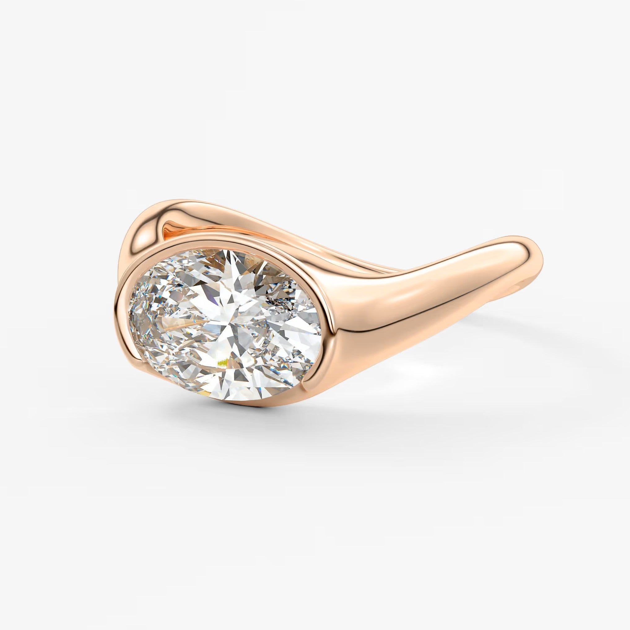Lyra – east-west half bezel engagement ring