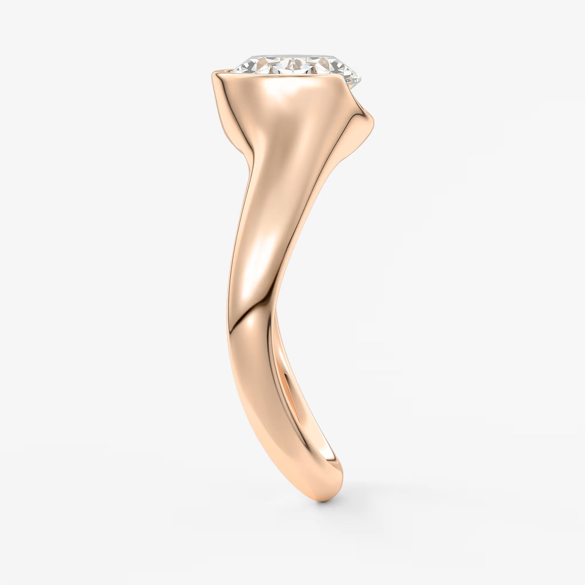Lyra – east-west half bezel engagement ring