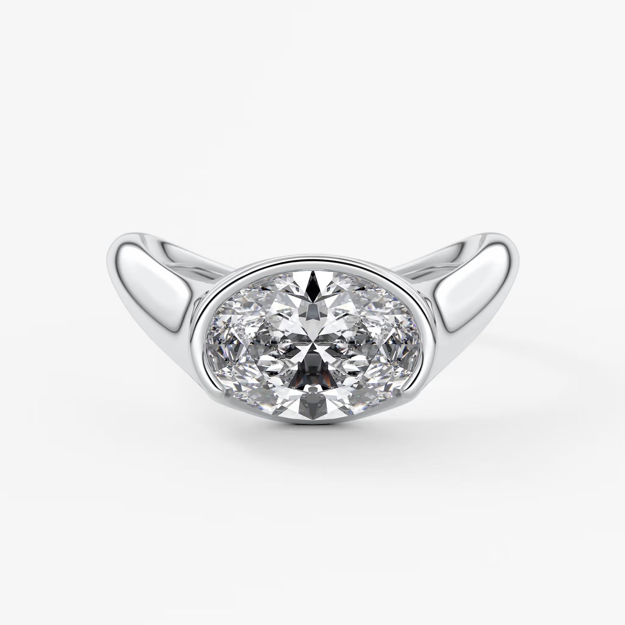 Lyra – east-west half bezel engagement ring
