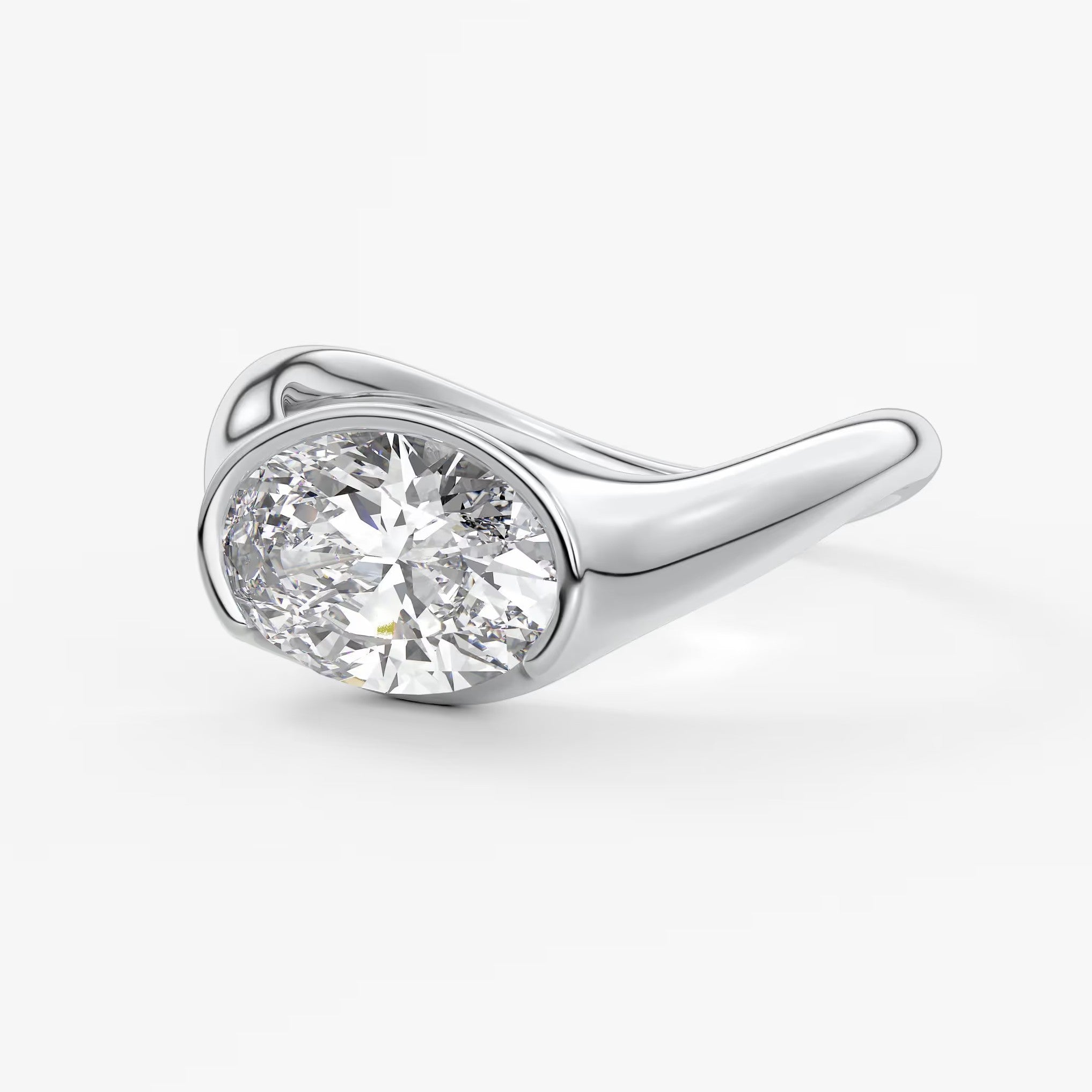 Lyra – east-west half bezel engagement ring
