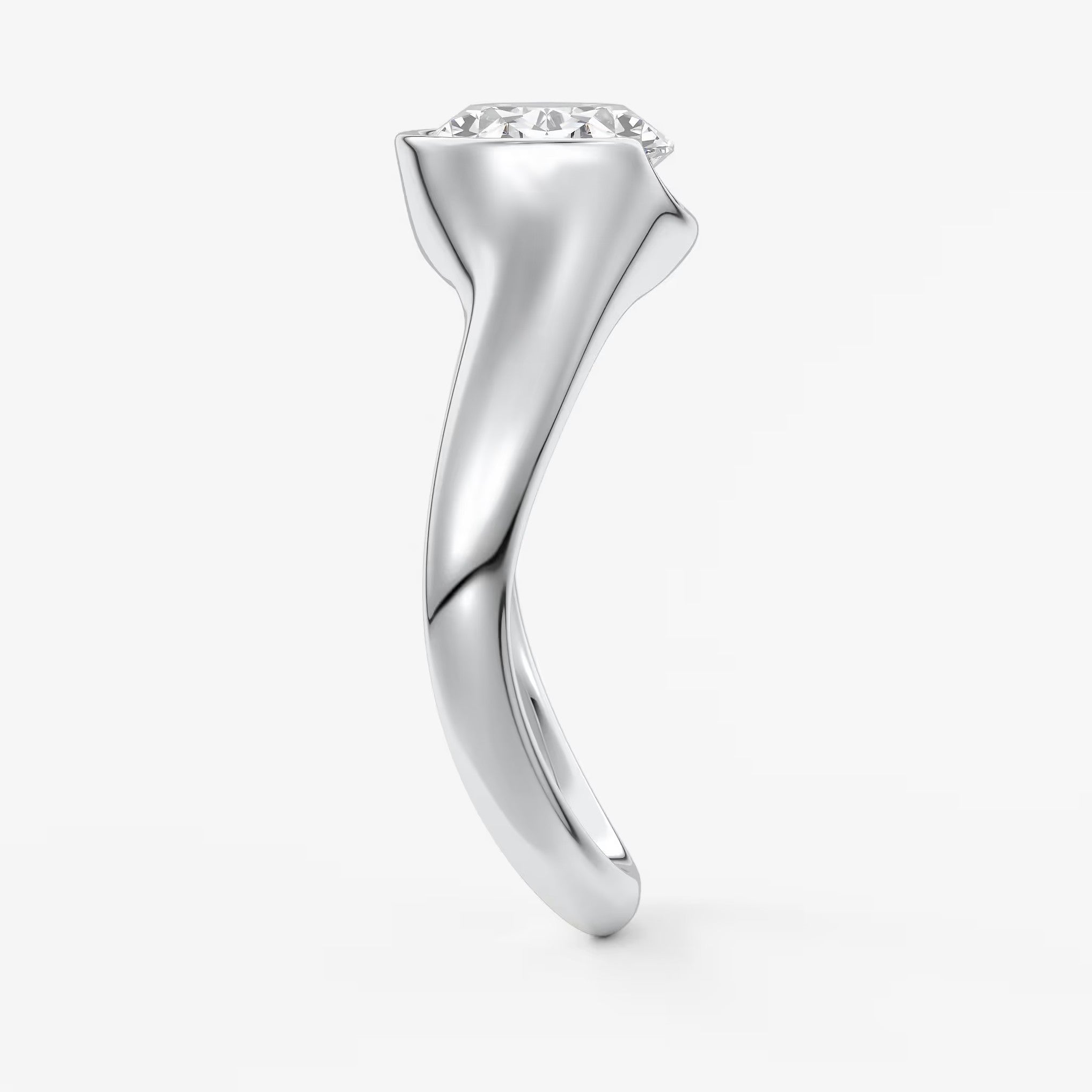 Lyra – east-west half bezel engagement ring
