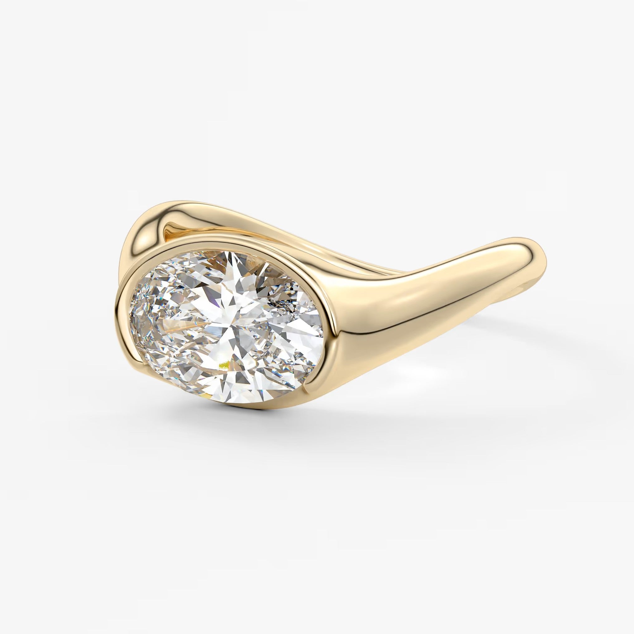 Lyra – east-west half bezel engagement ring