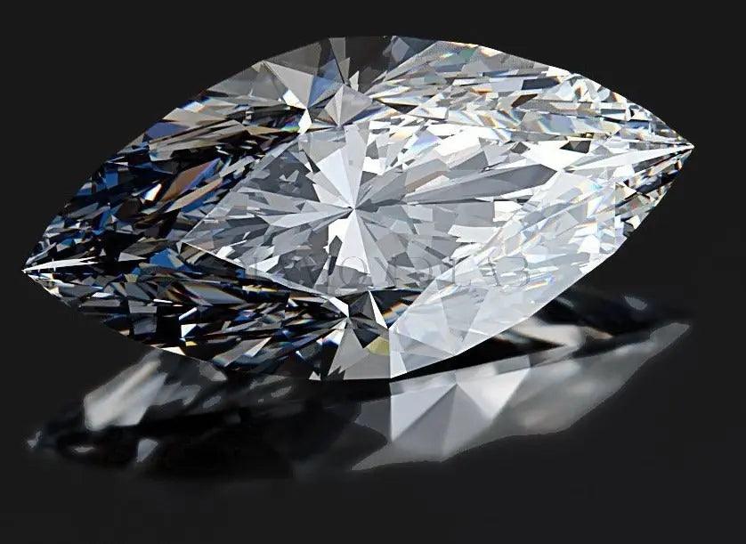 Marquise-cut diamond ring with a white gold band.