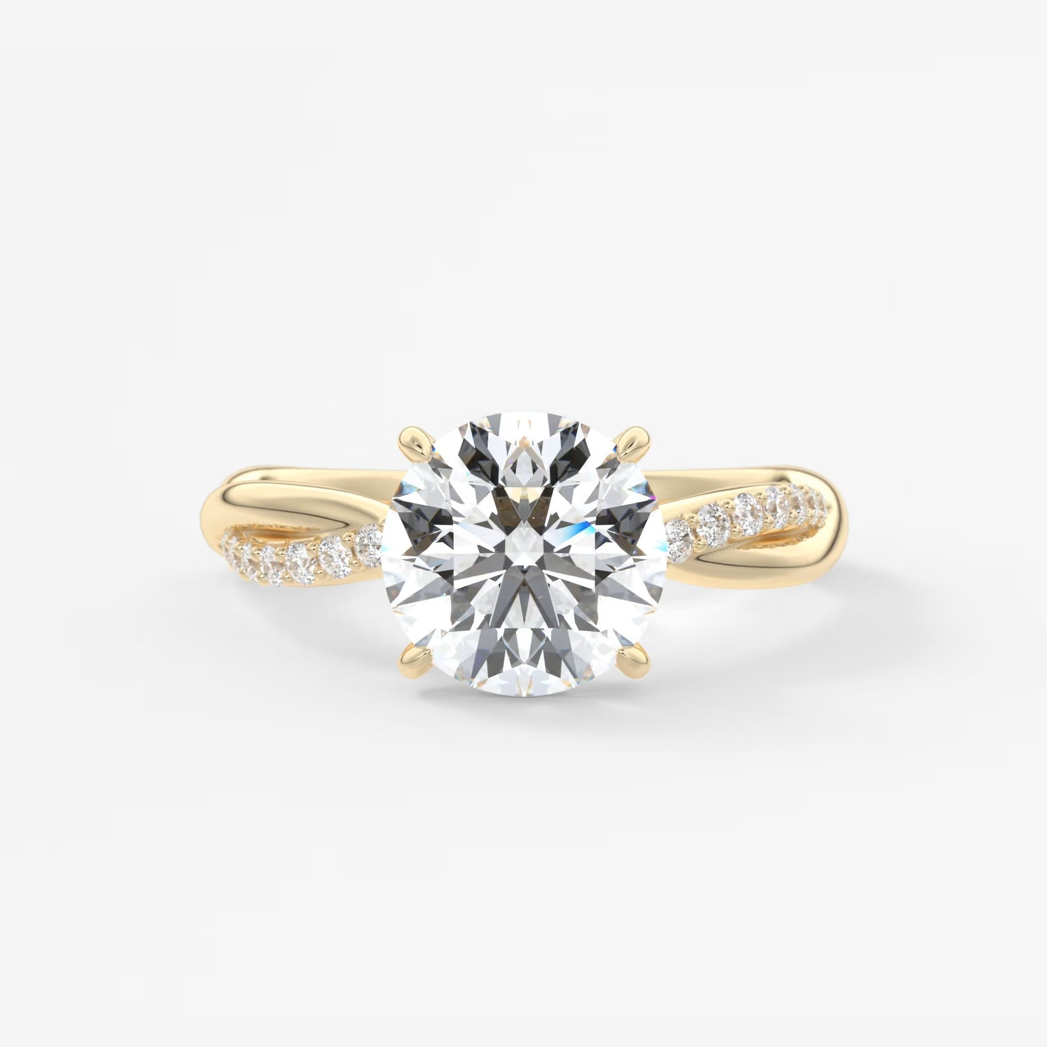 Mirella round twisted pavé engagement ring