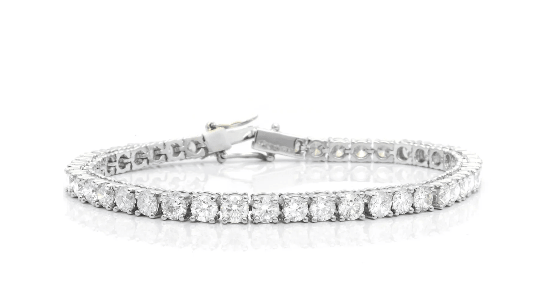 Moissanite Tennis Bracelet – 18K White Gold Plated Silver