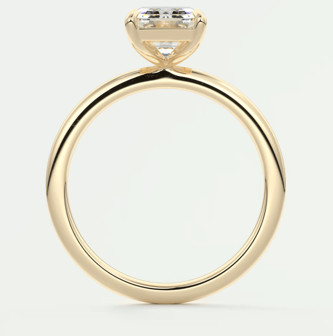 Luna Emerald Solitaire Ring – Lab Diamond or Moissanite