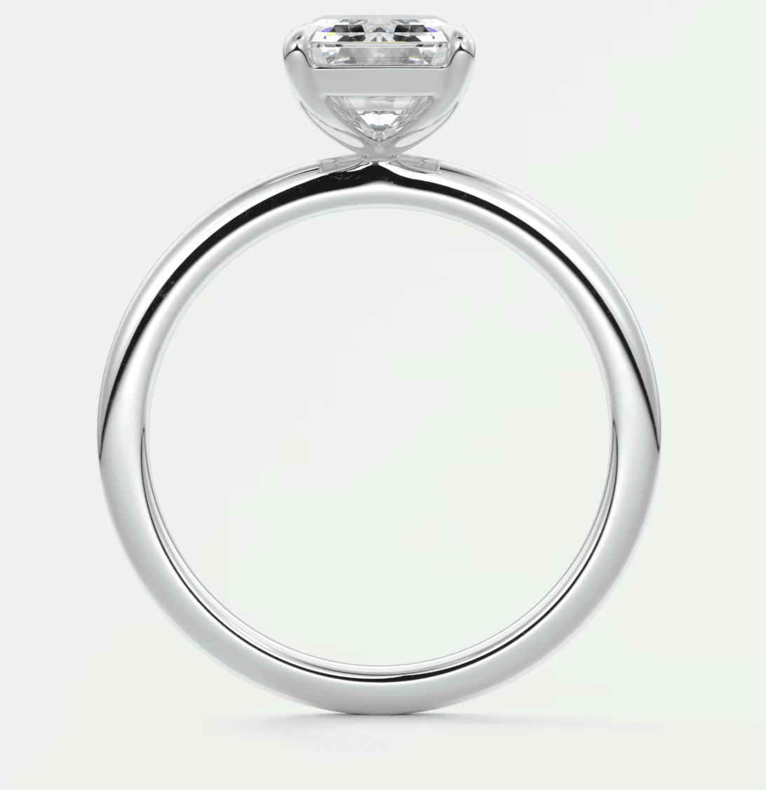 Luna Emerald Solitaire Ring – Lab Diamond or Moissanite