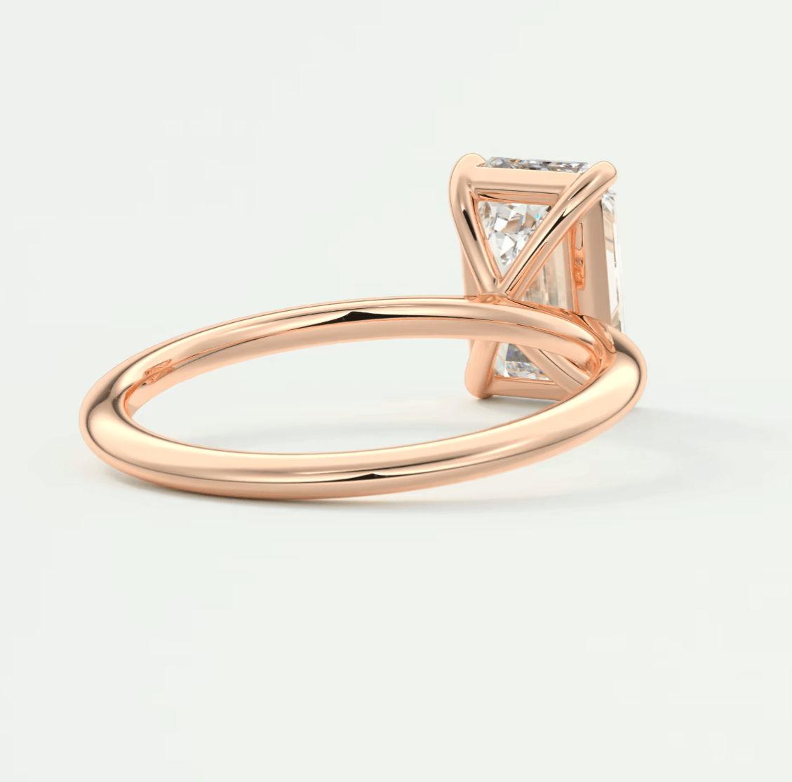 Luna Emerald Solitaire Ring – Lab Diamond or Moissanite