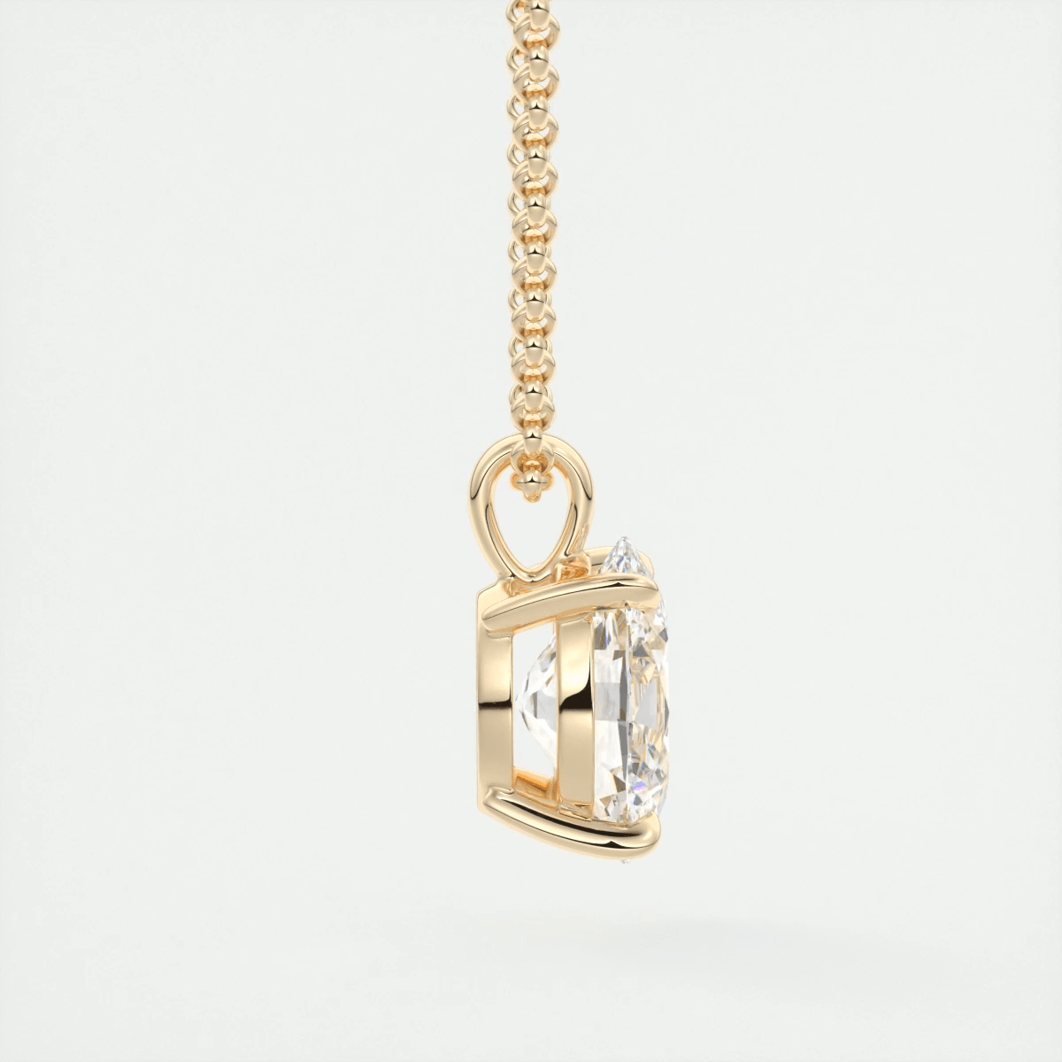 Seraphina Oval Prong Set Pendant Necklace – Lab-Grown Diamond or Moissanite