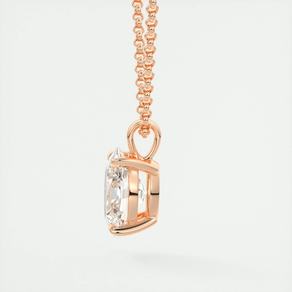 Seraphina Oval Prong Set Pendant Necklace – Lab-Grown Diamond or Moissanite