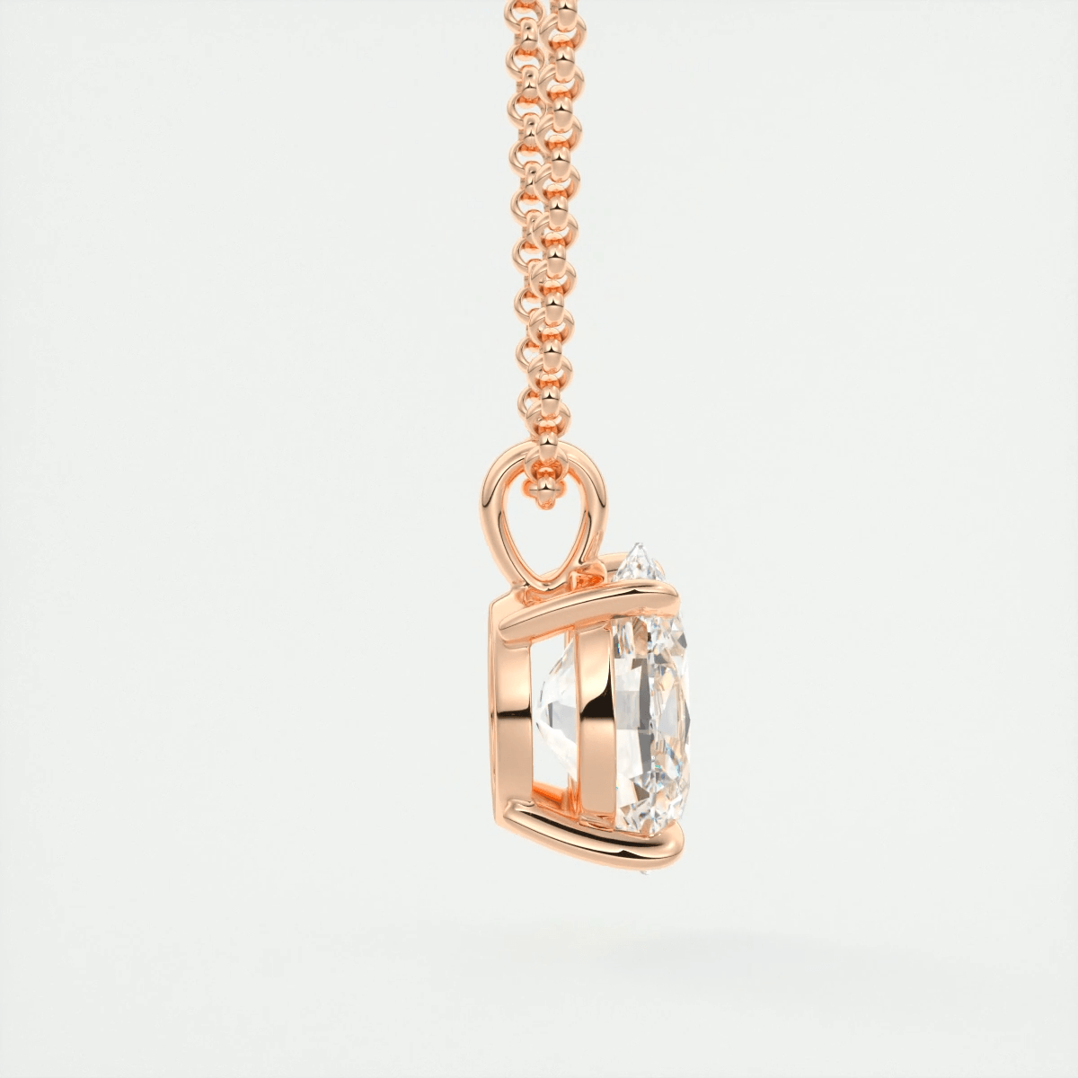 Seraphina Oval Prong Set Pendant Necklace – Lab-Grown Diamond or Moissanite