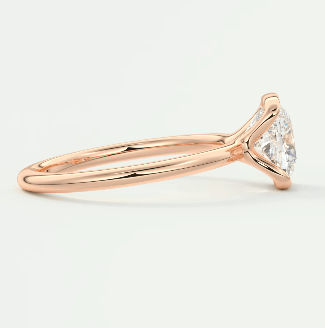 Solara Cushion Half Bezel Ring – Lab Diamond or Moissanite