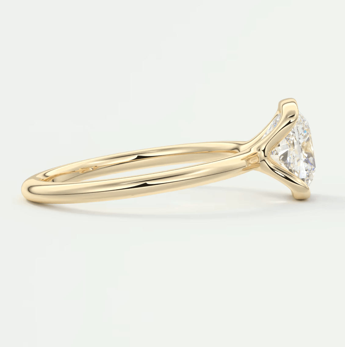 Solara Cushion Half Bezel Ring – Lab Diamond or Moissanite
