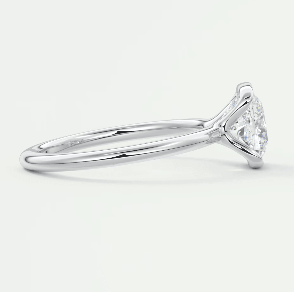 Solara Cushion Half Bezel Ring – Lab Diamond or Moissanite