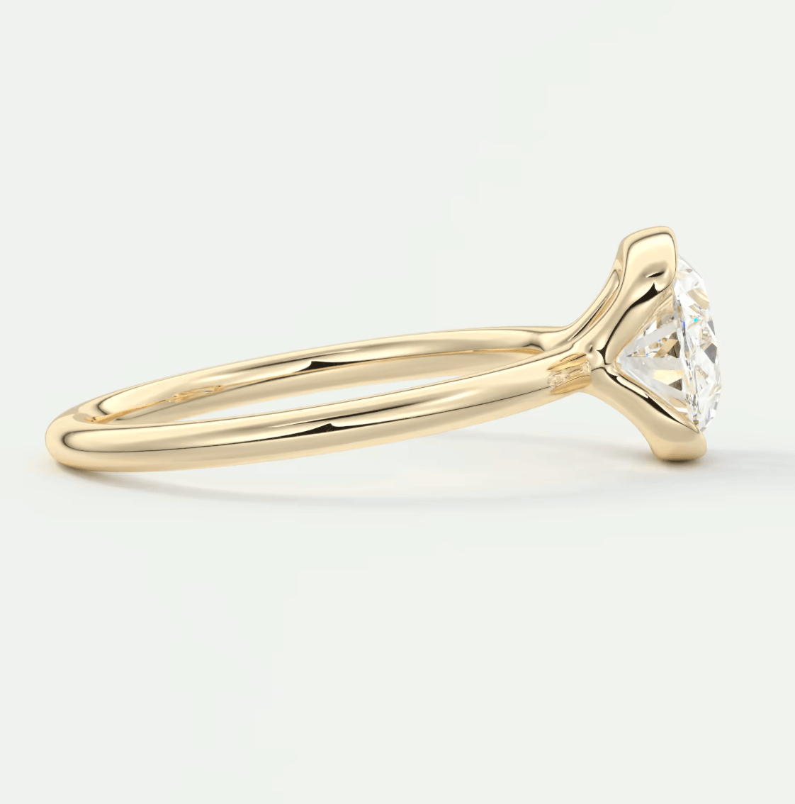 Solara East-West Oval Half Bezel Ring – Lab Diamond or Moissanite