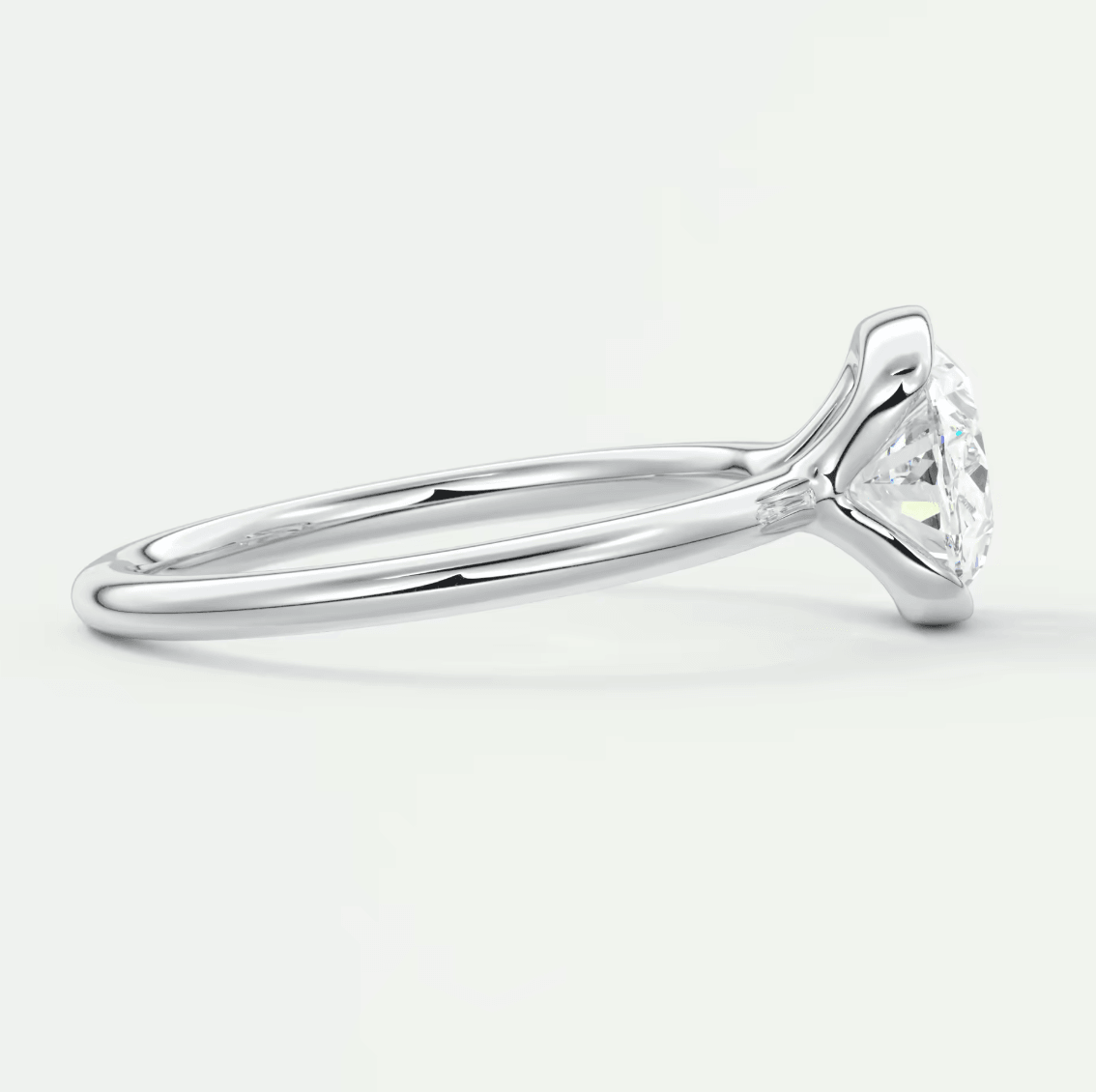 Solara East-West Oval Half Bezel Ring – Lab Diamond or Moissanite