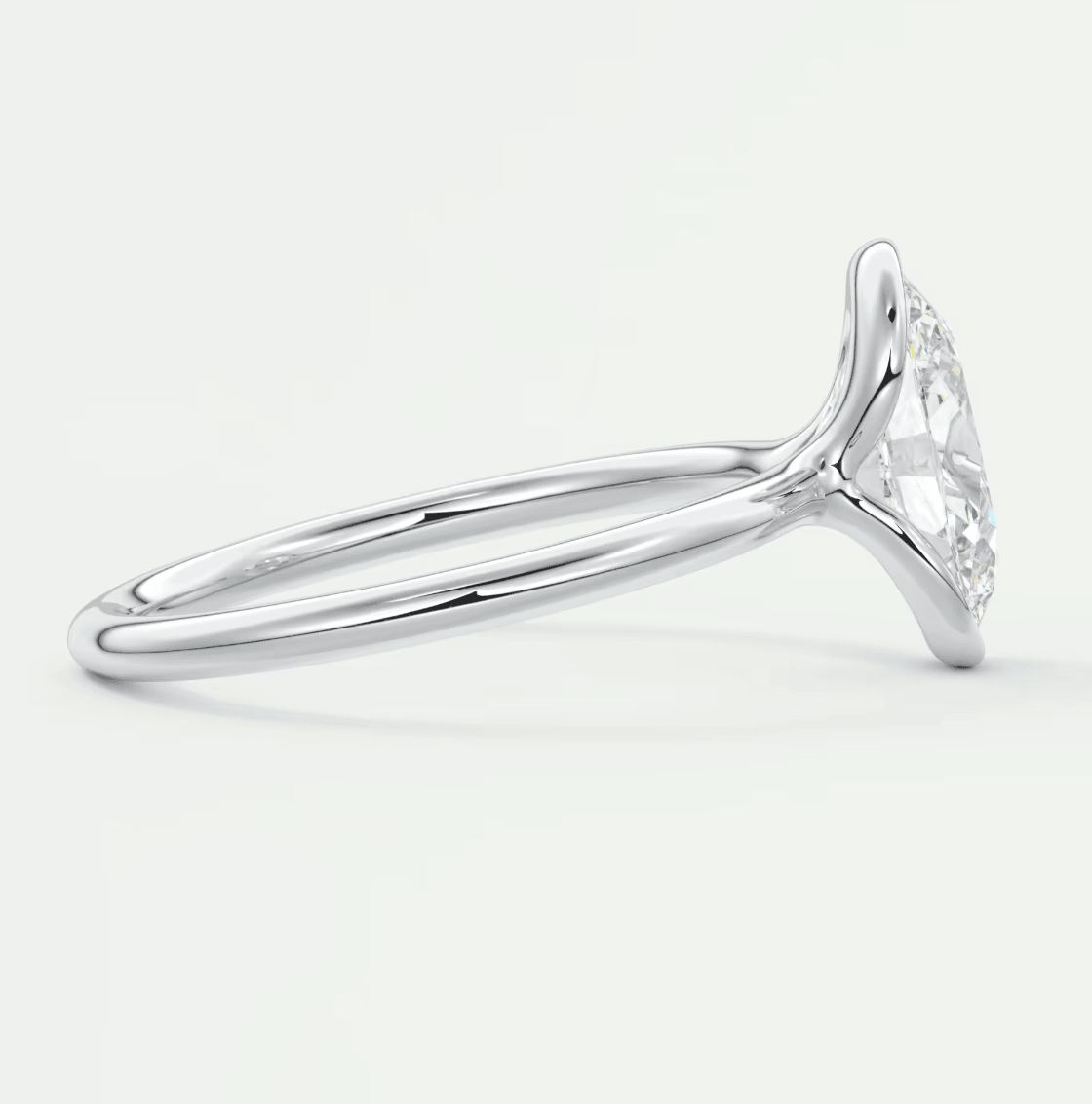 Solara Oval Half Bezel Ring – Lab Diamond or Moissanite