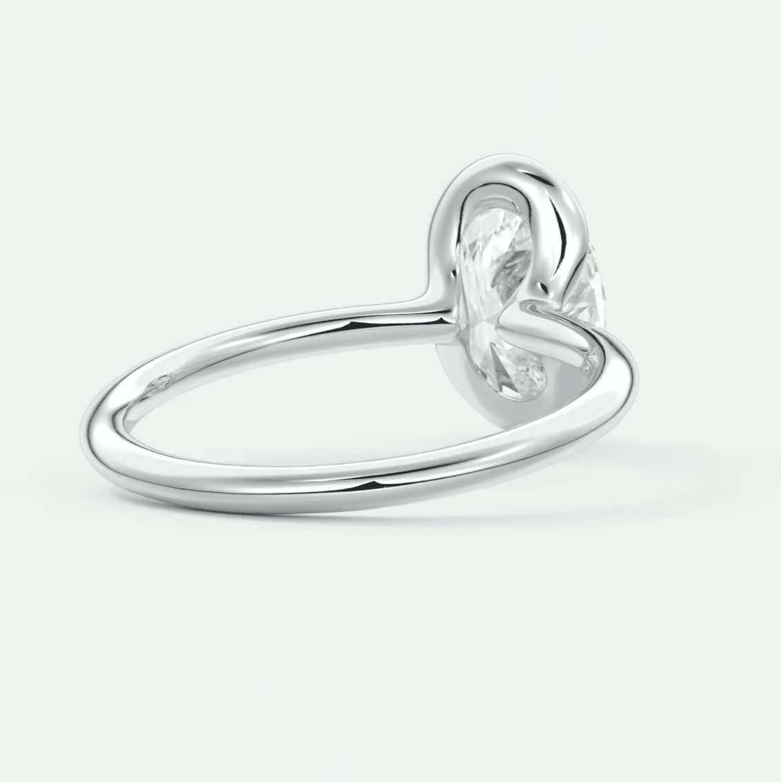 Solara Oval Half Bezel Ring – Lab Diamond or Moissanite