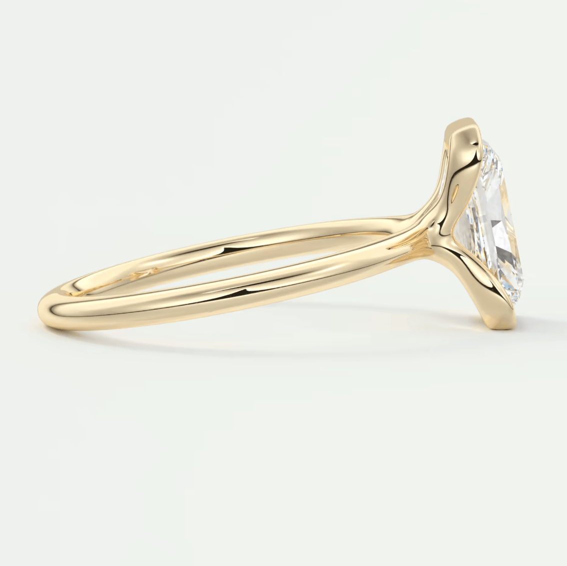 Solara Radiant Half Bezel Ring – Lab Diamond or Moissanite