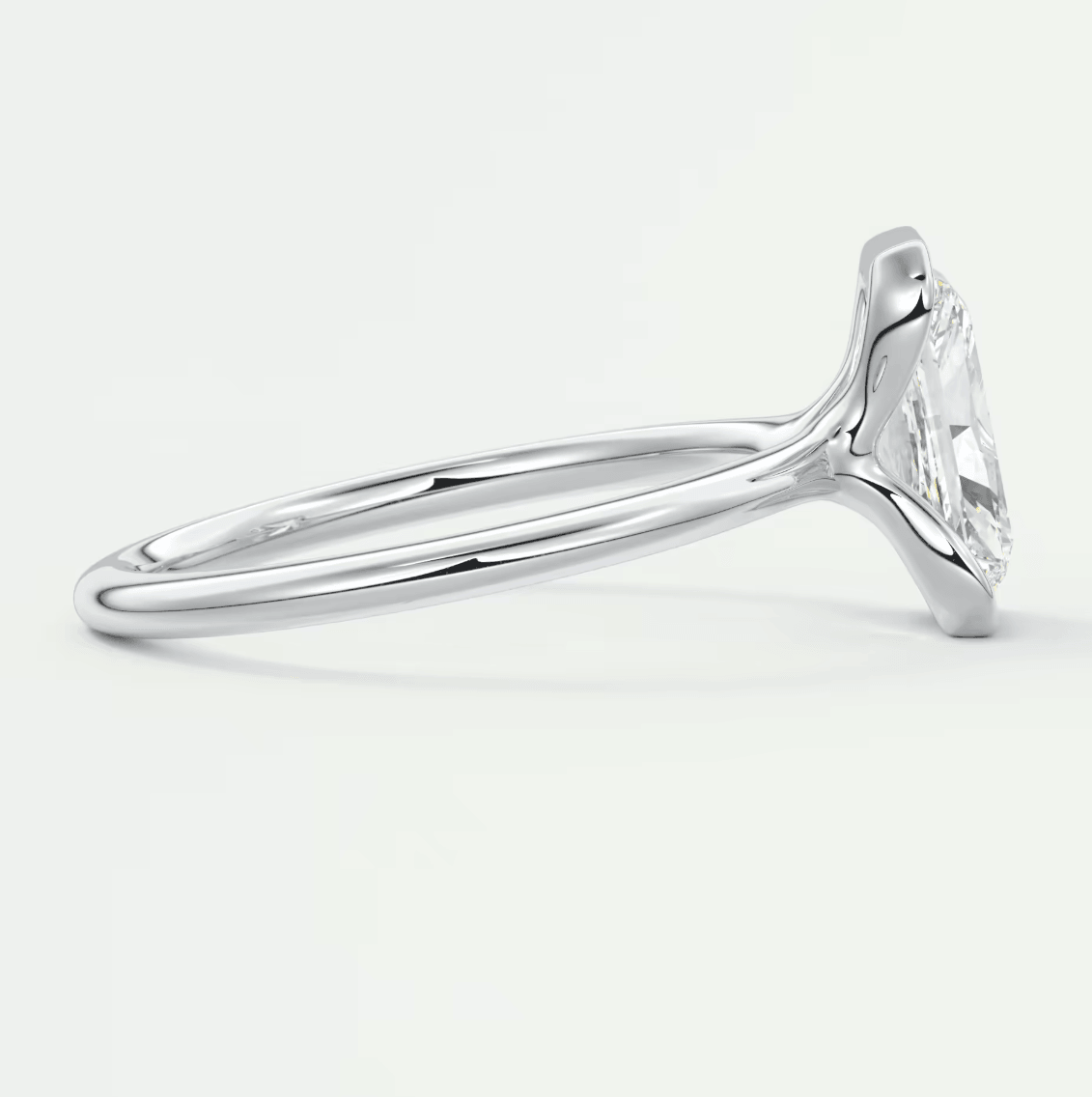 Solara Radiant Half Bezel Ring – Lab Diamond or Moissanite