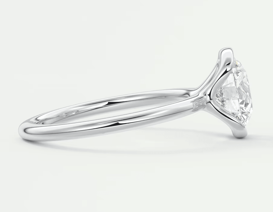 Solara Round Half Bezel Ring – Lab Diamond or Moissanite