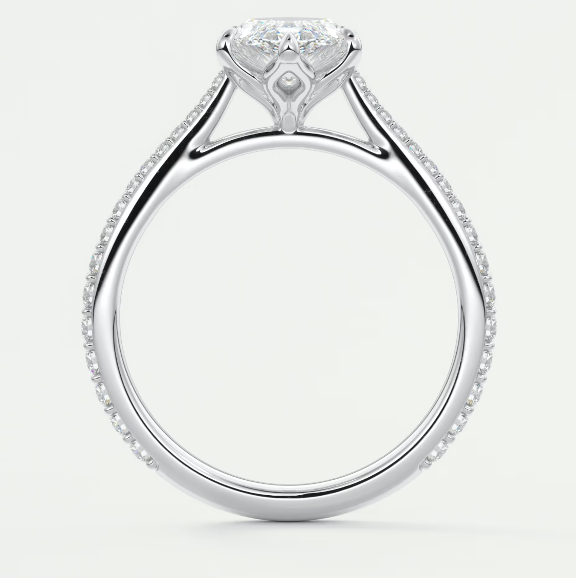 Solenne Marquise Pavé Cathedral Solitaire Ring