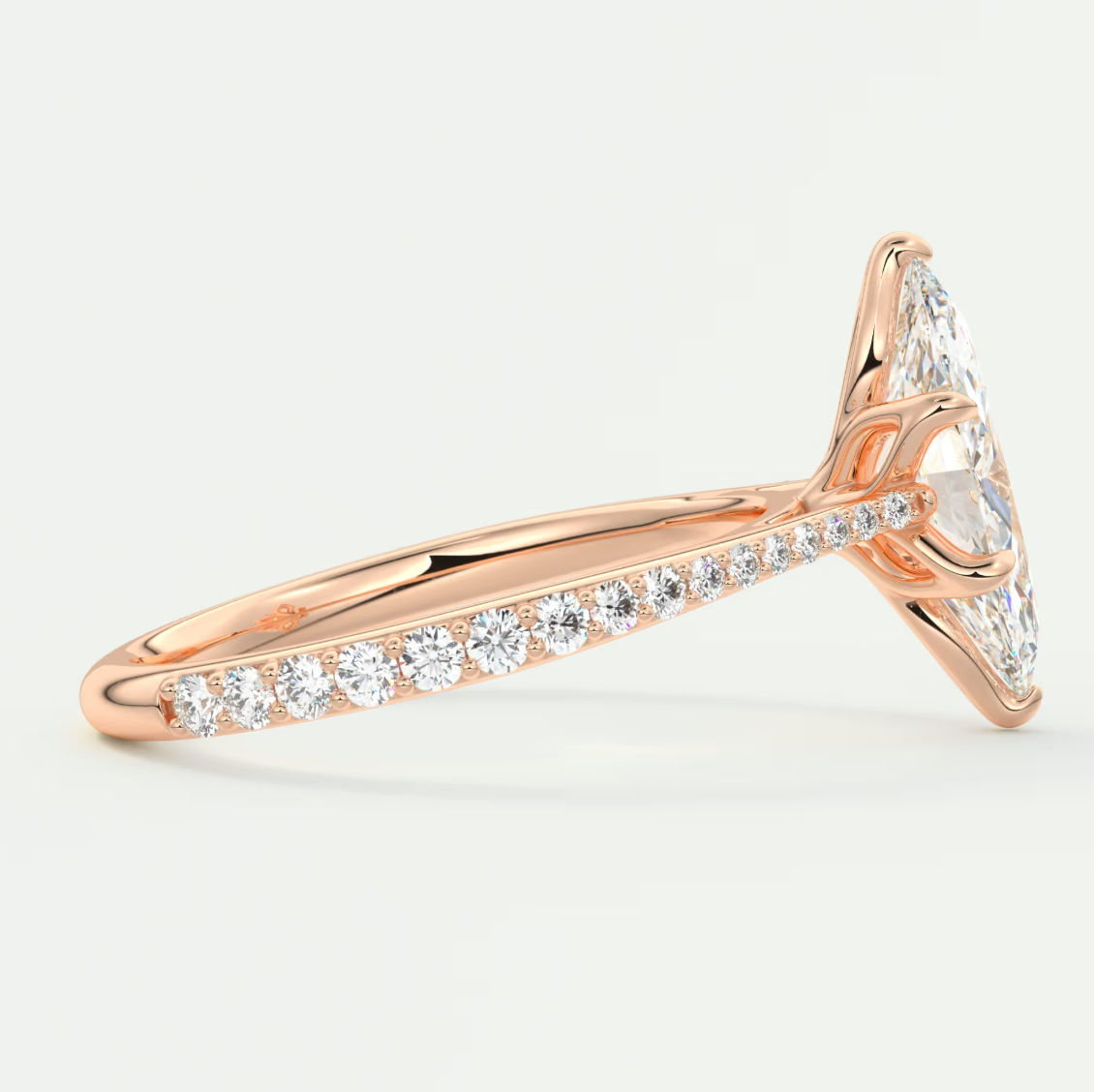 Solenne Marquise Pavé Cathedral Solitaire Ring