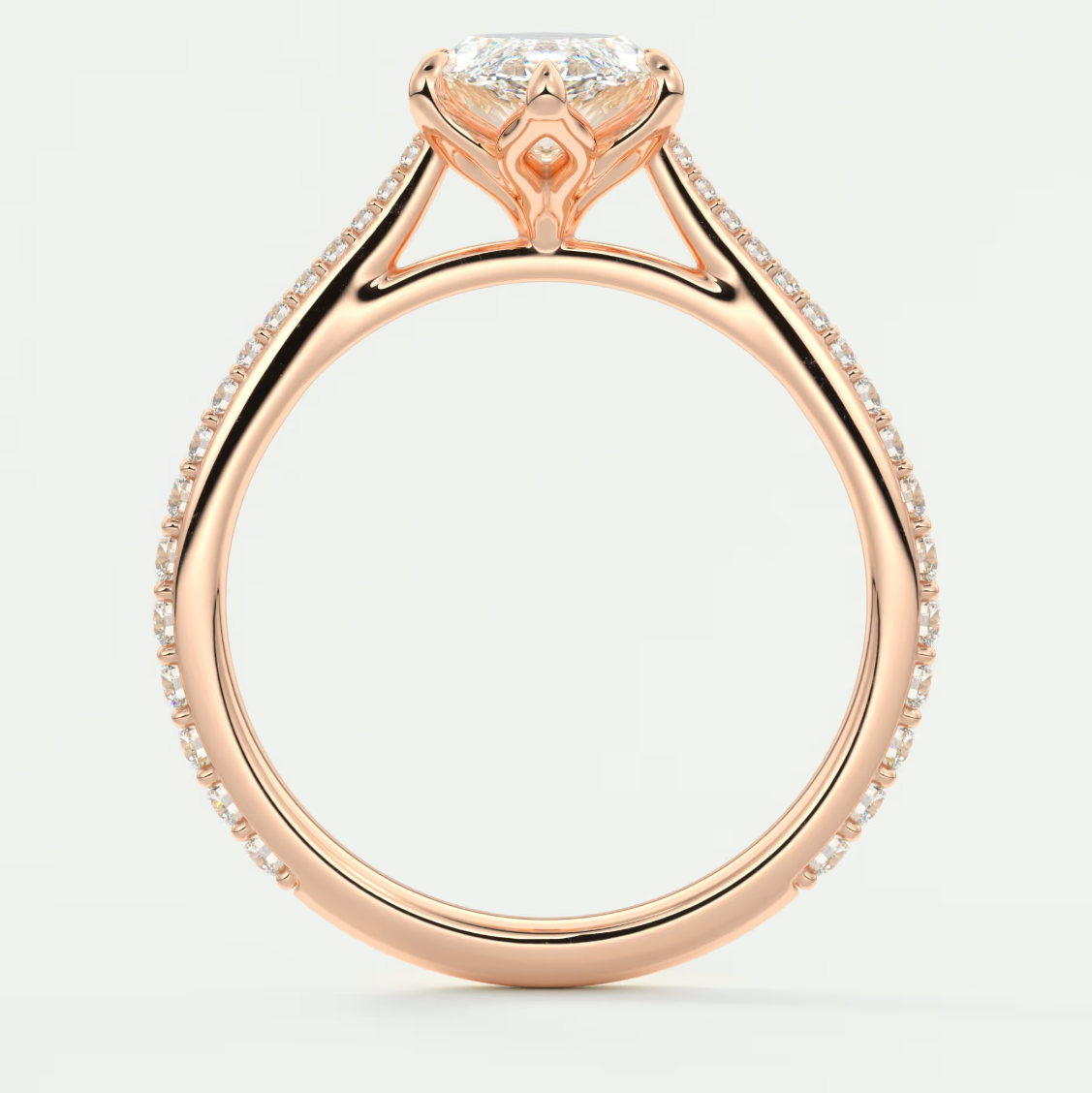 Solenne Marquise Pavé Cathedral Solitaire Ring