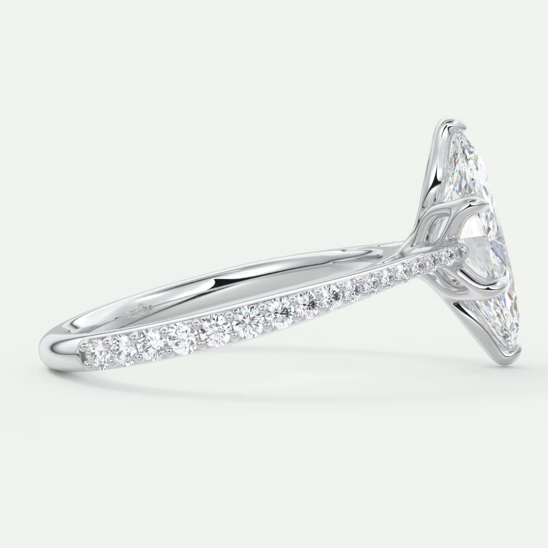 Solenne Marquise Pavé Cathedral Solitaire Ring