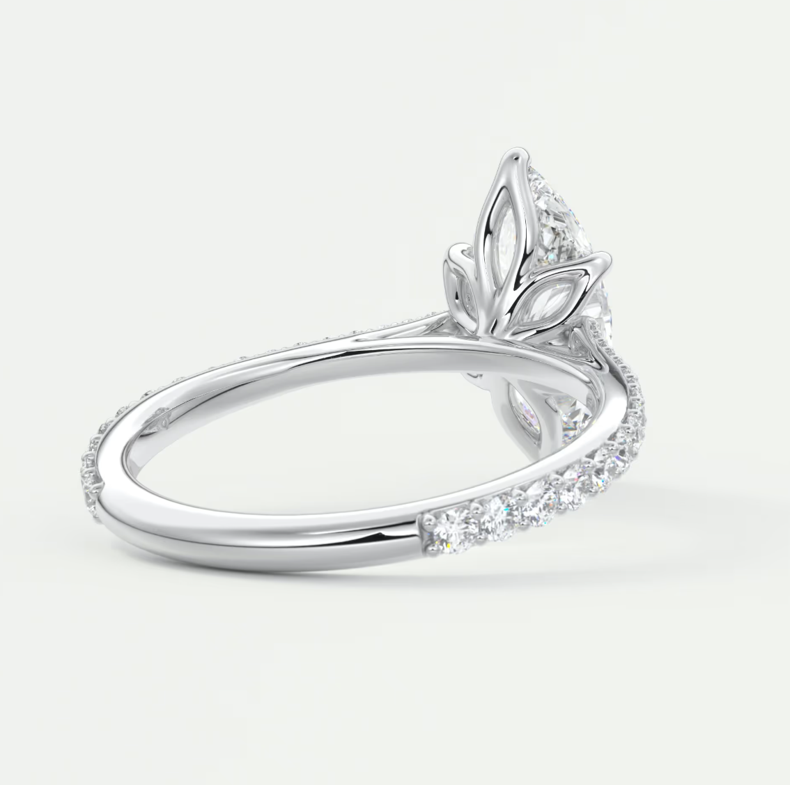Solenne Marquise Pavé Cathedral Solitaire Ring