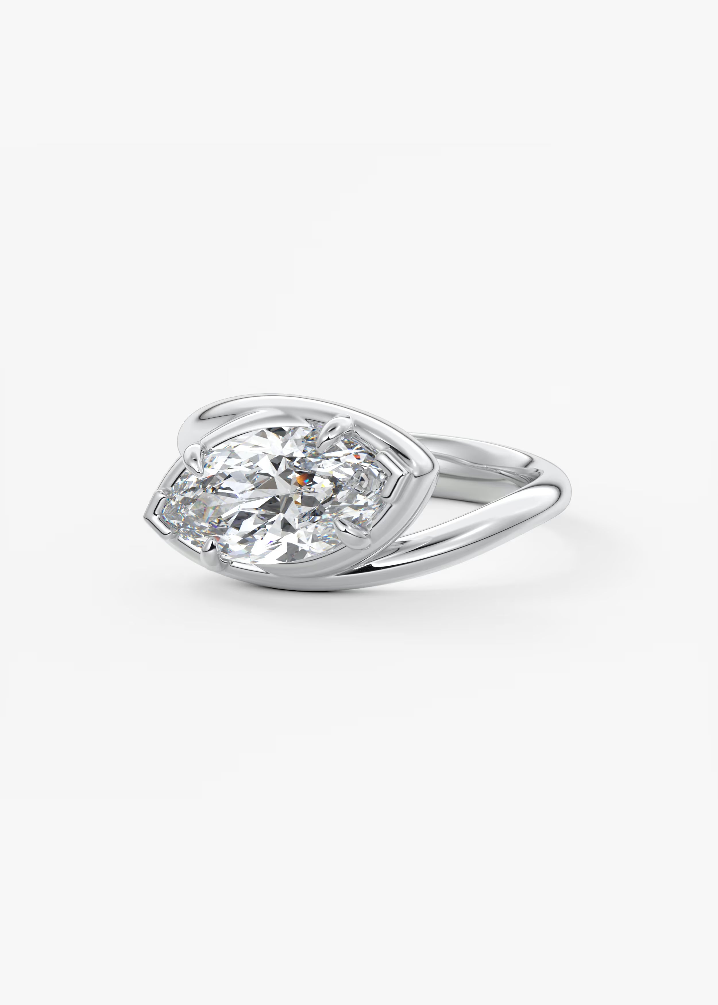 The Flow – East-West Marquise Engagement Ring