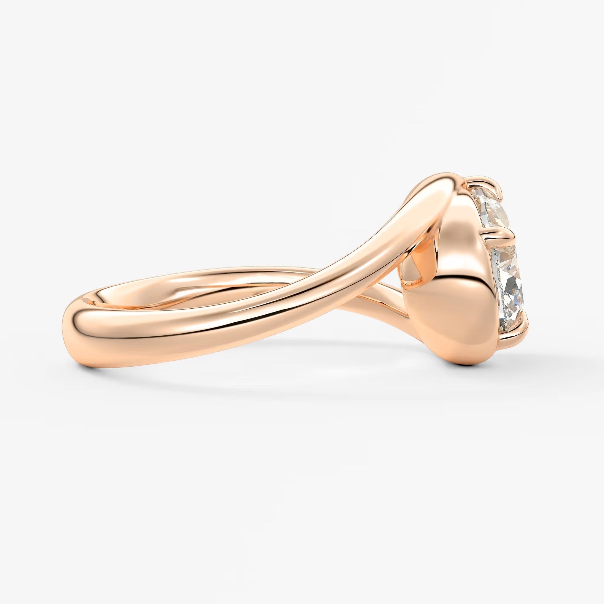 The flow – elongated cushion engagement ring