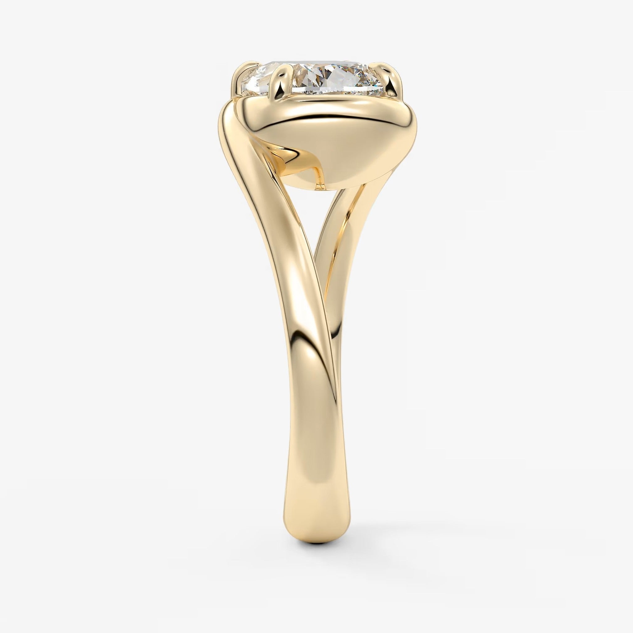 The flow – elongated cushion engagement ring