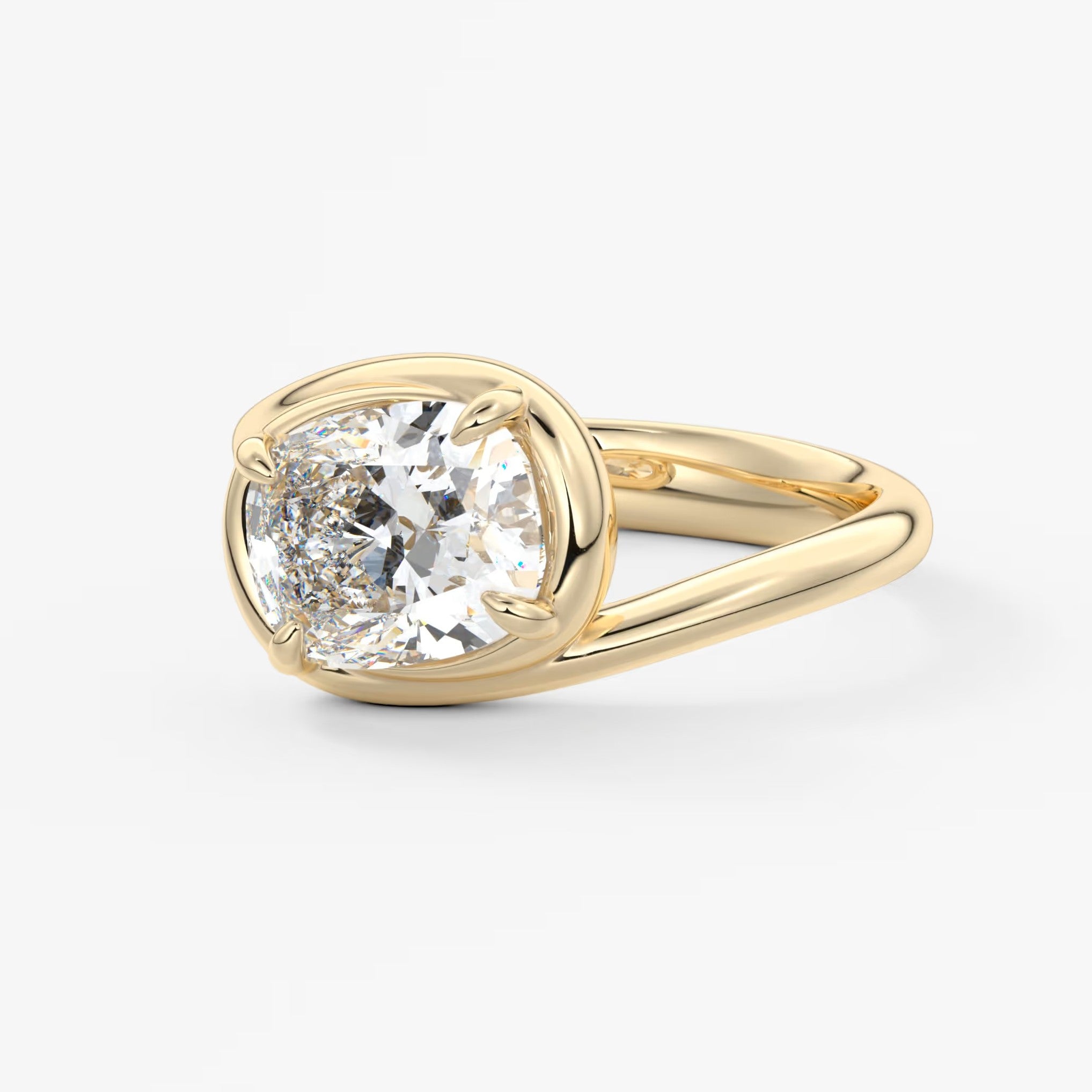 The flow – elongated cushion engagement ring