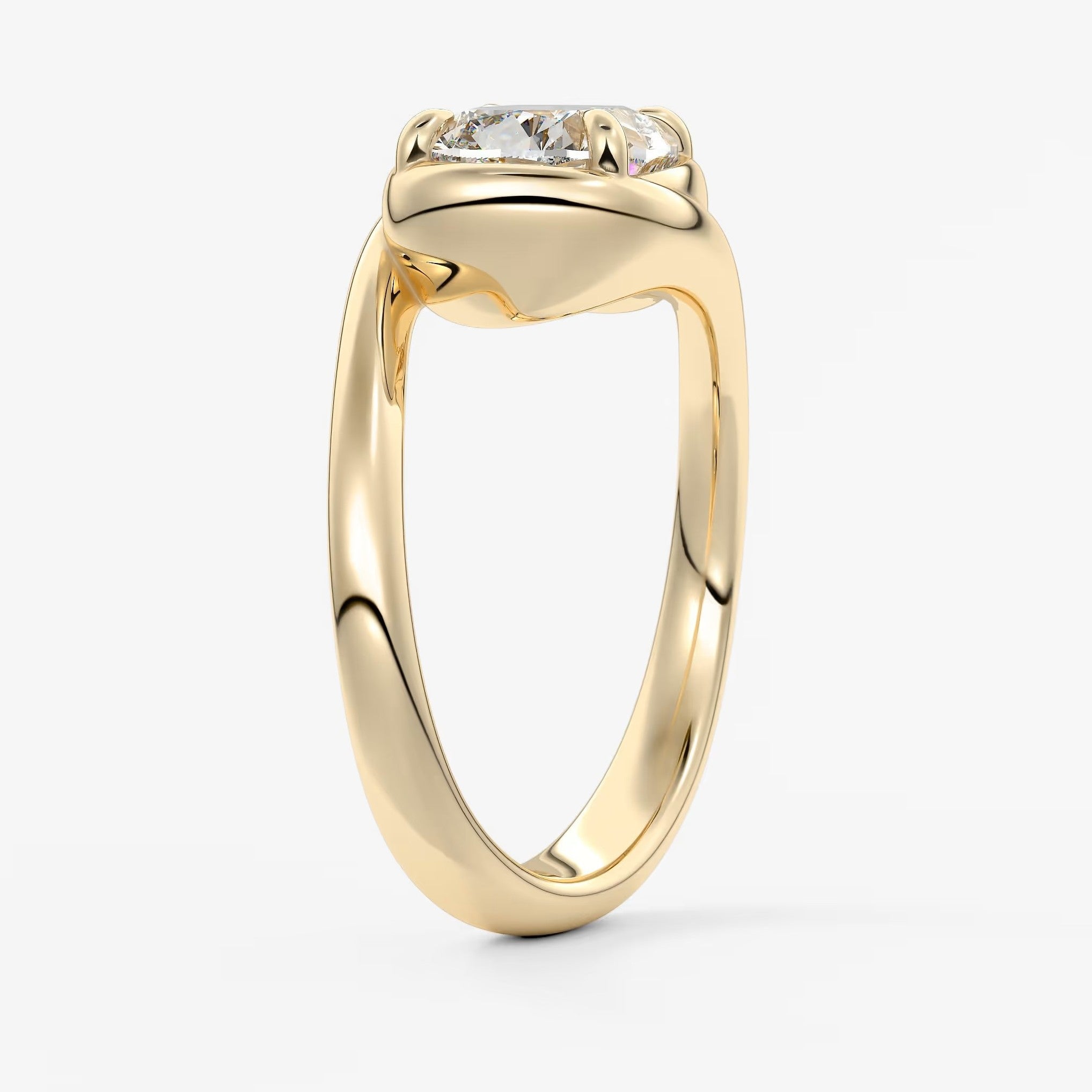 The flow – elongated cushion engagement ring