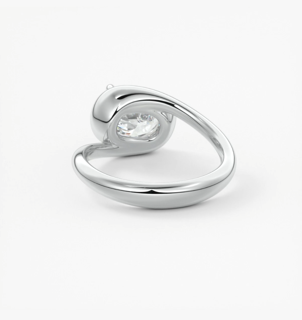 The flow – elongated cushion engagement ring