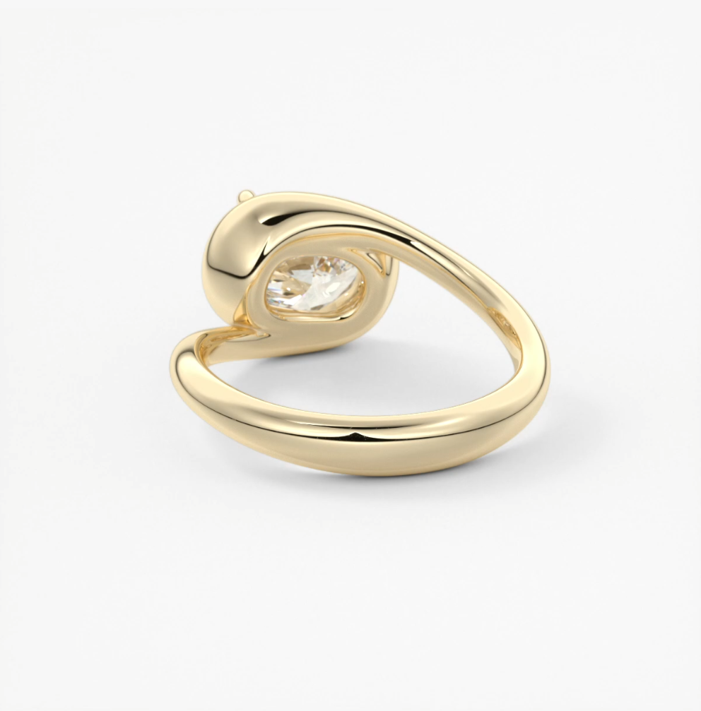 The flow – elongated cushion engagement ring