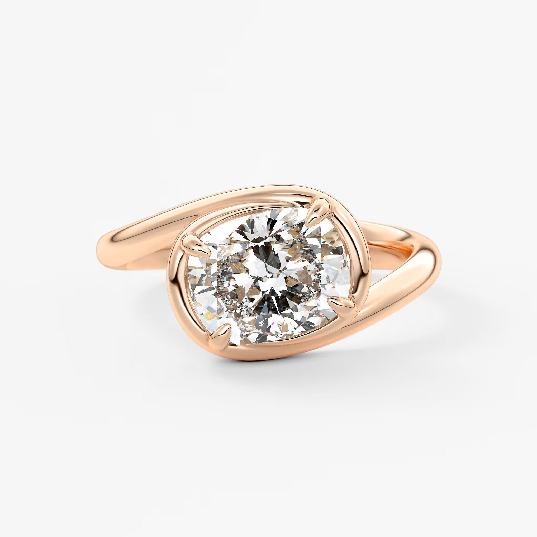 The flow – elongated cushion engagement ring
