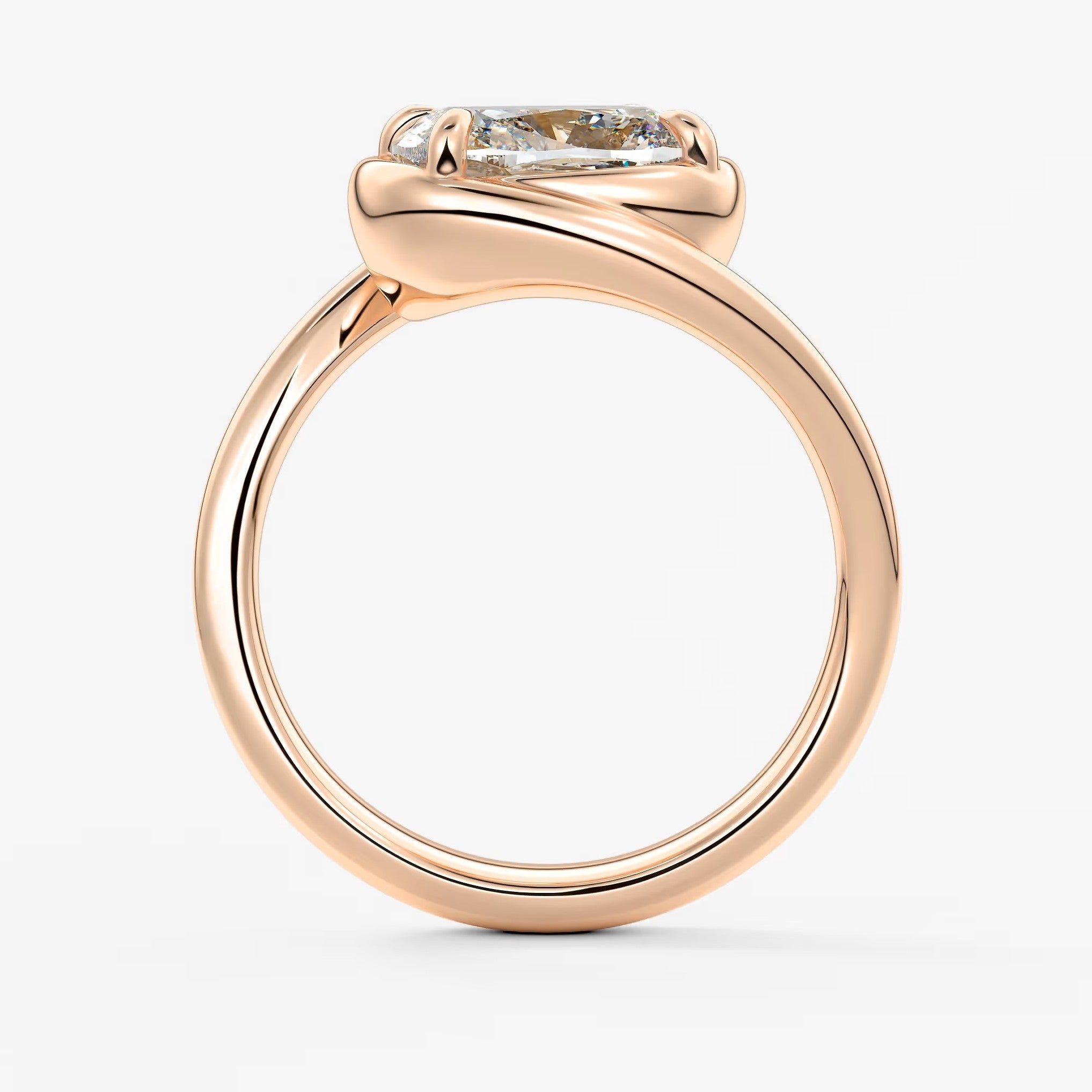 The flow – elongated cushion engagement ring