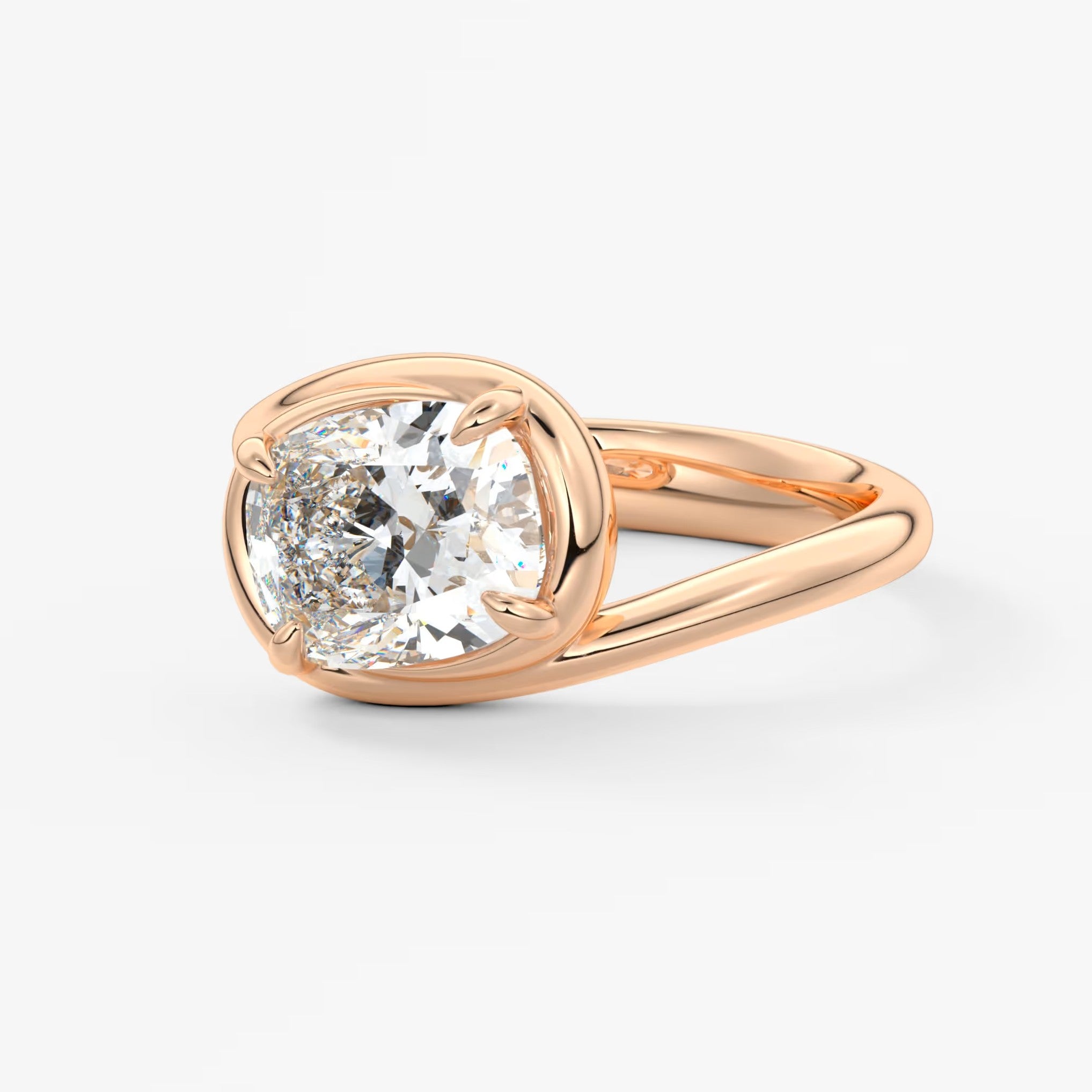 The flow – elongated cushion engagement ring