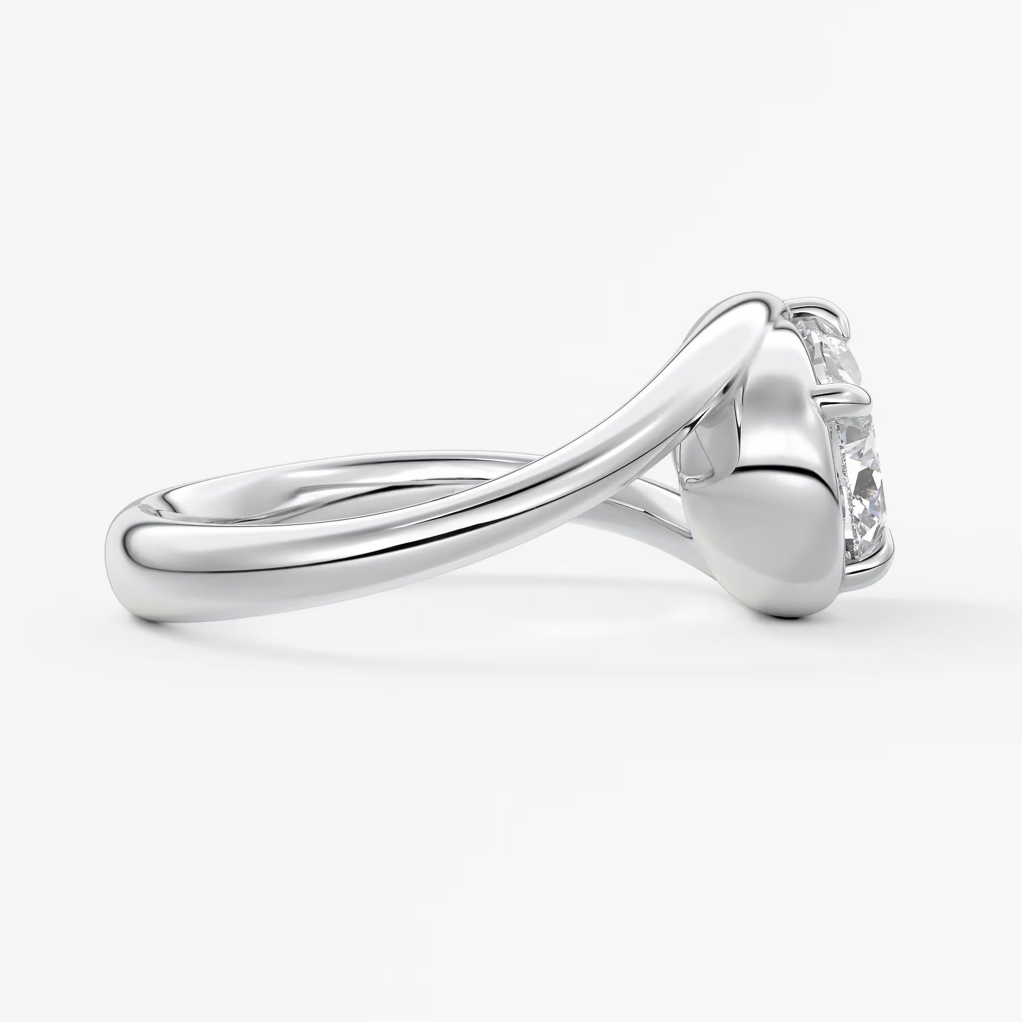 The flow – elongated cushion engagement ring