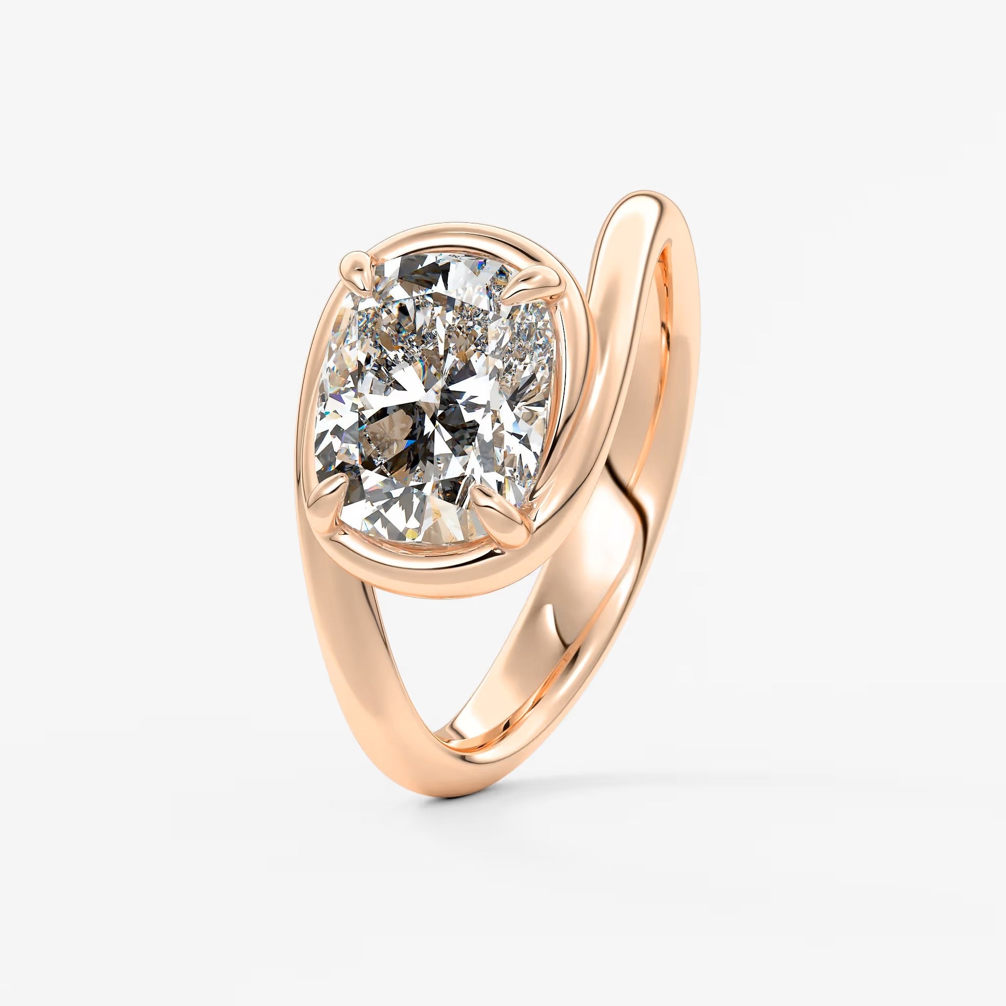 The flow – elongated cushion engagement ring