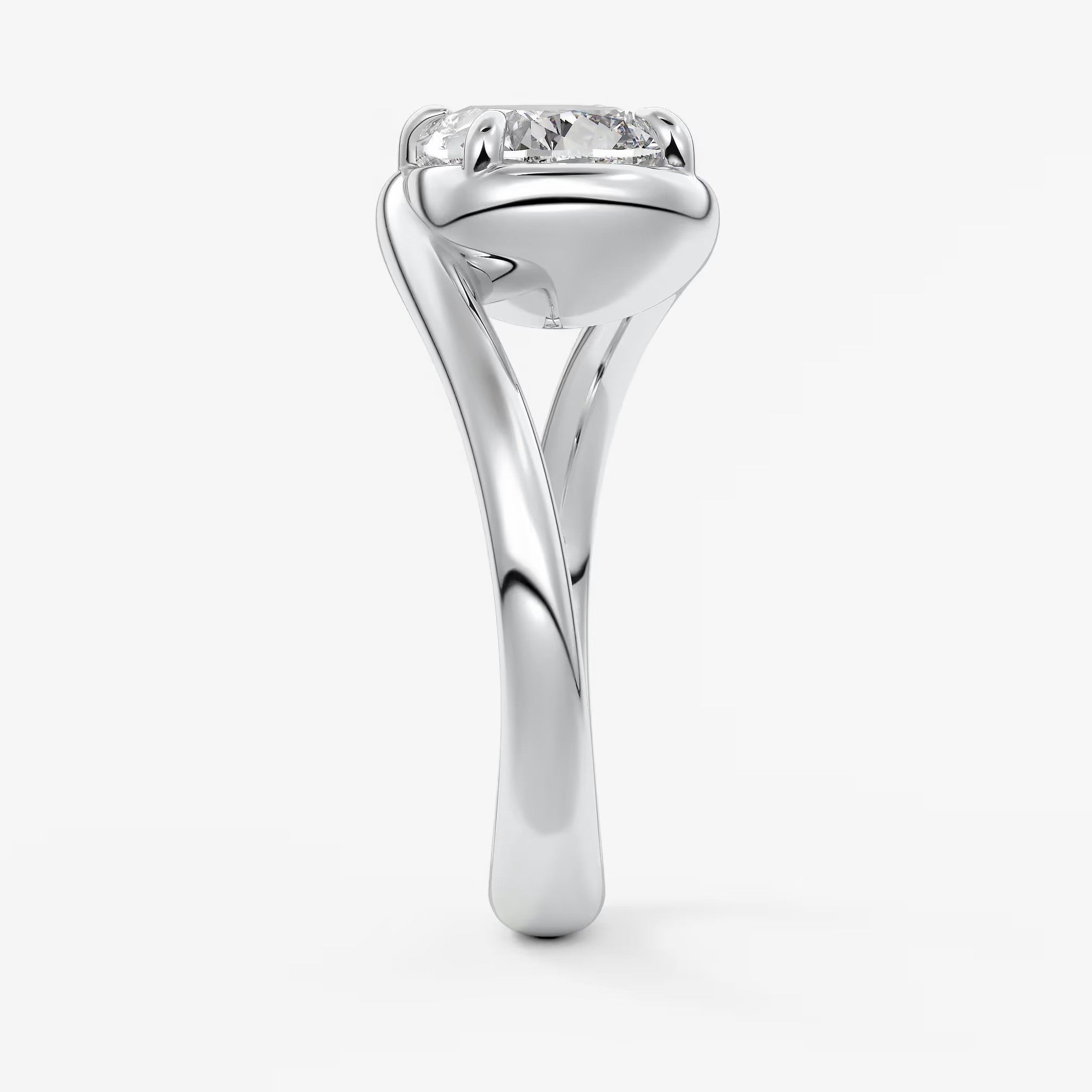 The flow – elongated cushion engagement ring