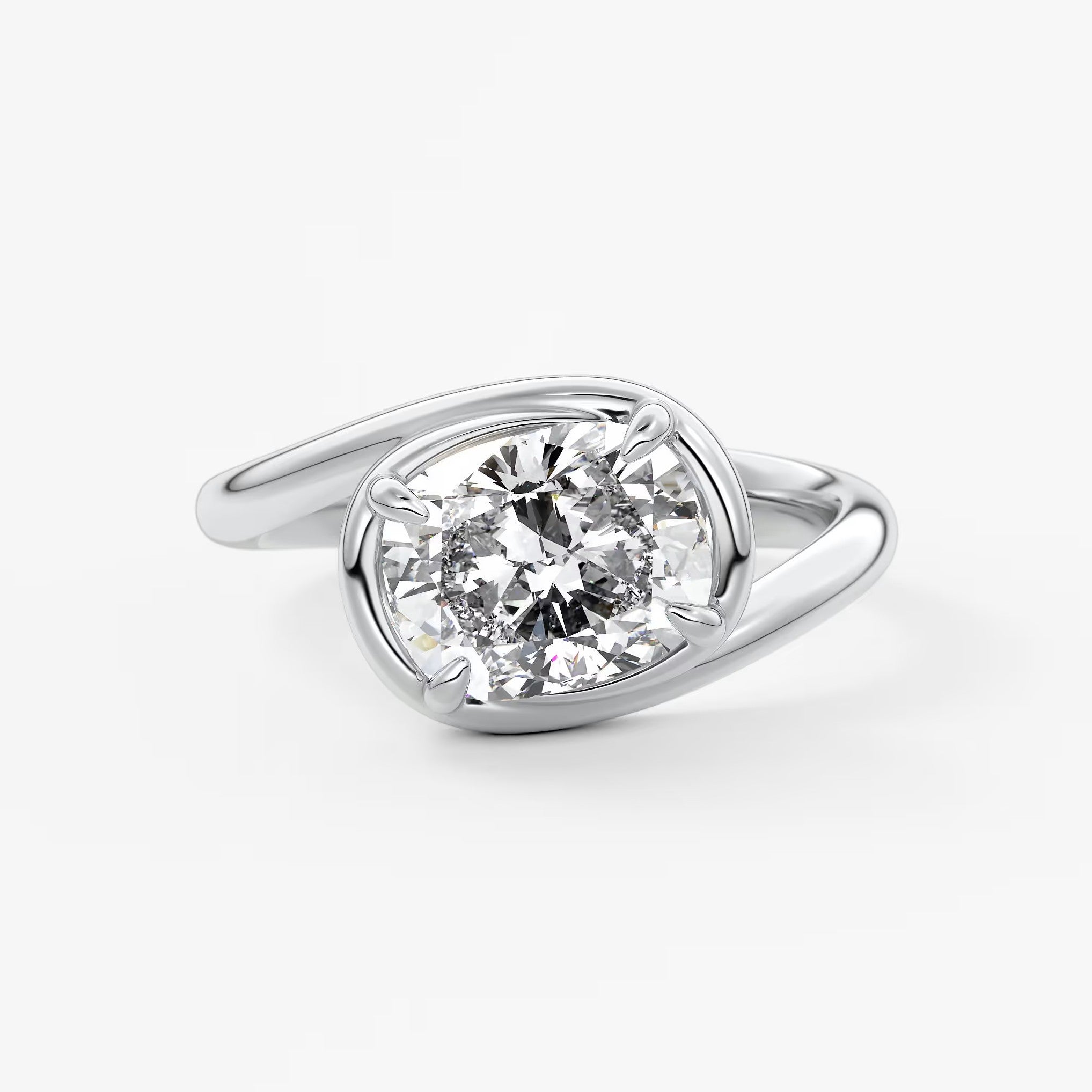 The flow – elongated cushion engagement ring