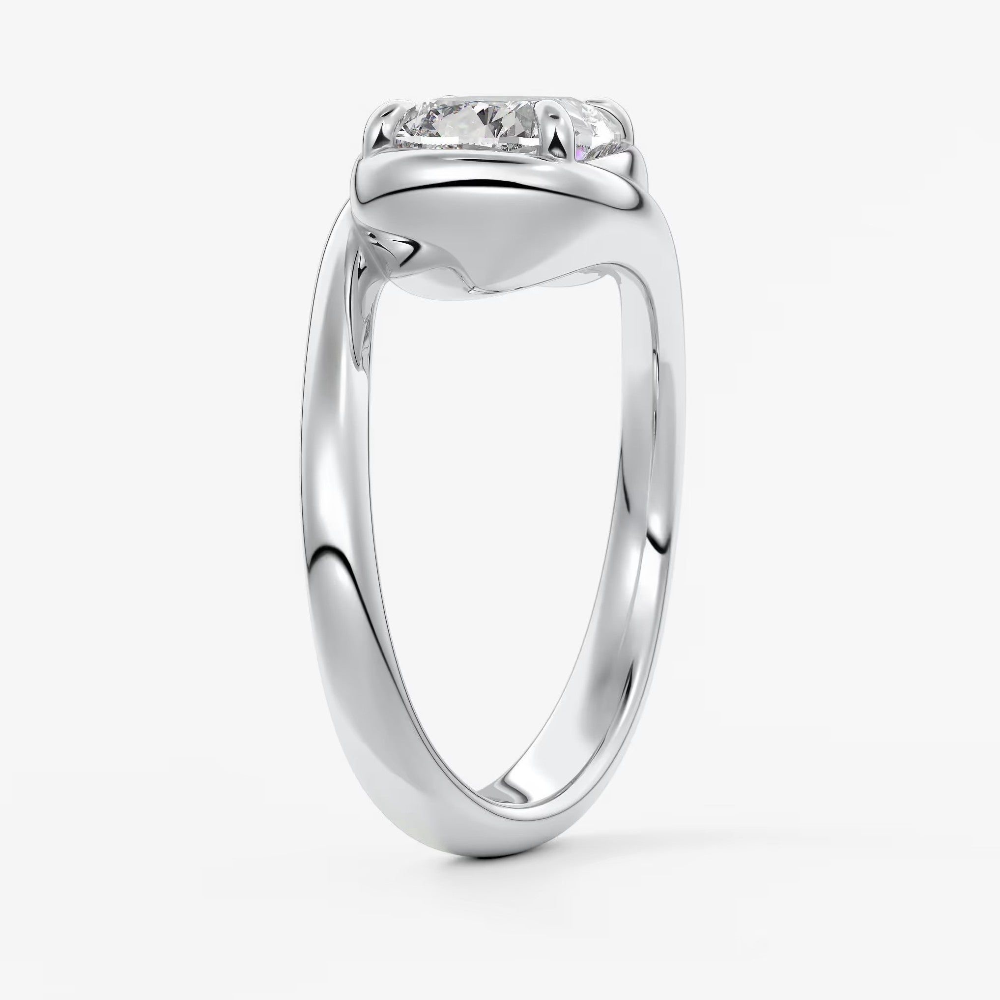 The flow – elongated cushion engagement ring