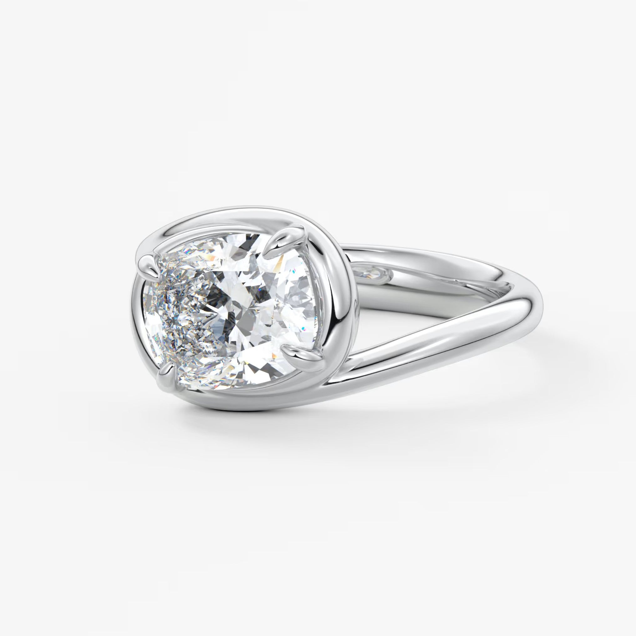 The flow – elongated cushion engagement ring